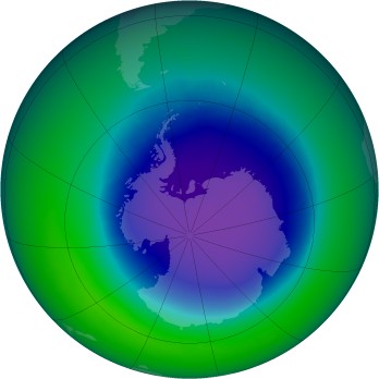 October 2008 monthly mean Antarctic ozone
